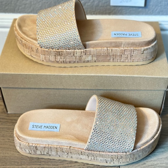 Steve Madden jasper rhinestone flatform sandals - Picture 3 of 7